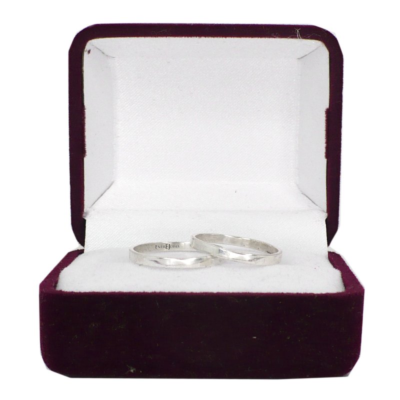 Par de alianzas cinta fina 2 mm plata 925 - Vista 4