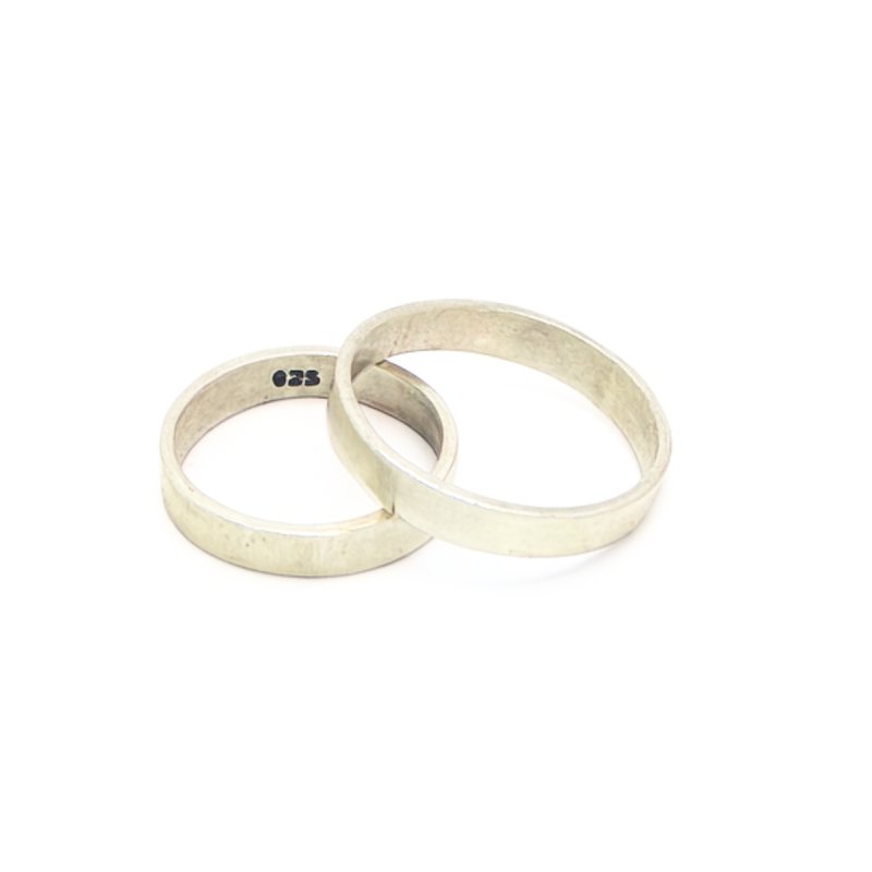 Par de alianzas plata 925 cinta 4mm - Vista 2