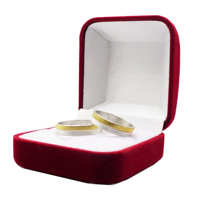 ALIANZAS PLATA 925 Y ORO MODELO PANAL II - Vista 4