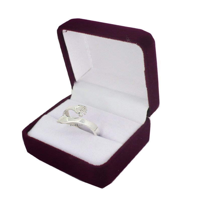 Anillo manos abrazo plata 925 - Vista 3