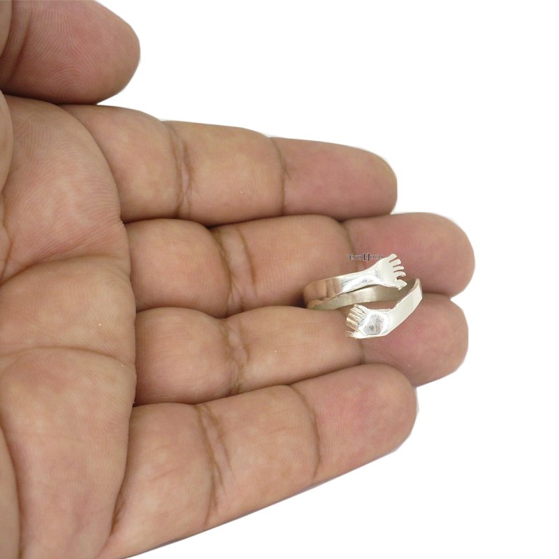 Anillo manos abrazo plata 925 - Vista 4